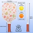 thumbnail image 4 of Pickleball Paddles Set Of 2, Fiberglass Surface, Spring Flowers Floral Print, 4 Balls & Bag, 4 of 5