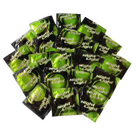 Night Light Glow in the Dark Condoms + Brass Pocket Case, Lubricated Latex Condoms-24