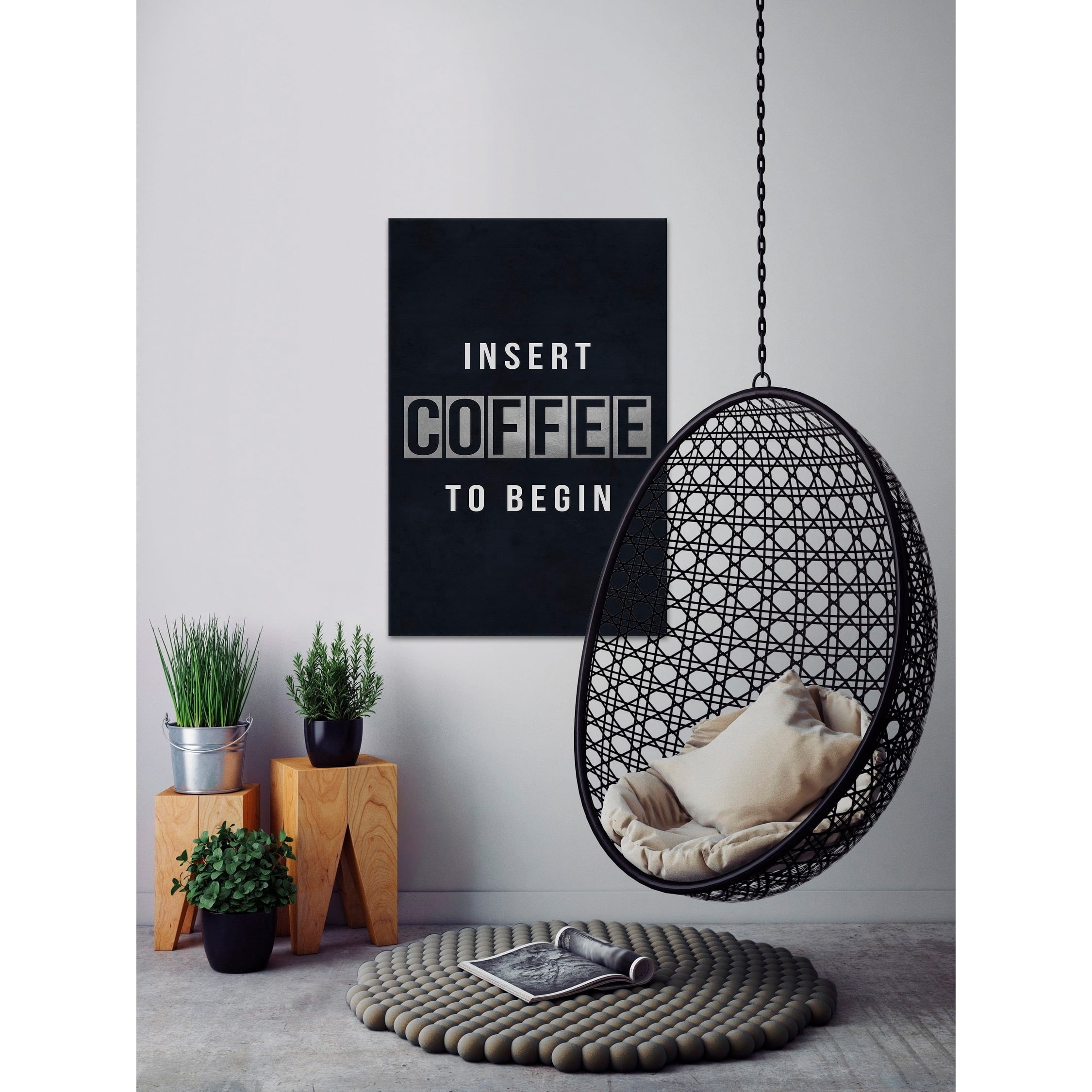 Insert Coffee Painting Print on Wrapped Canvas