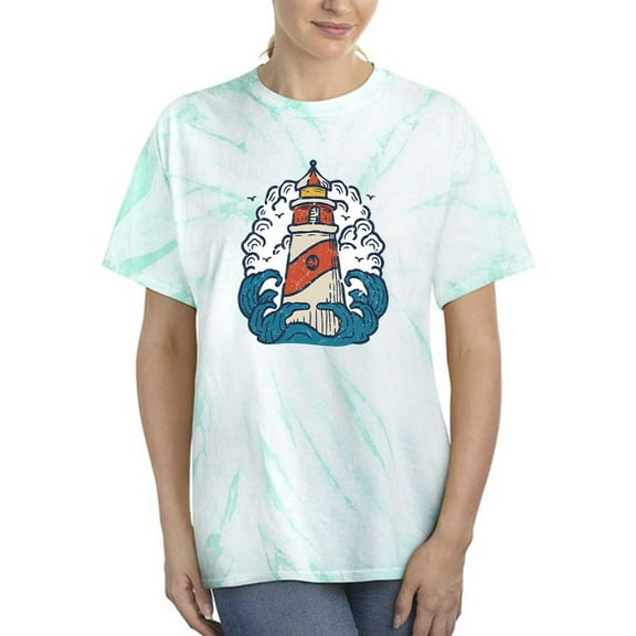 Vintage Lighthouse Art Tie Dye Cyclone Women -Smartprints Designs, Female Medium
