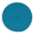 thumbnail image 1 of Saro Lifestyle 2802.TQ15R Set de 4 Sets de Table Ronds 15 Po. Pompon, Turquoise, 1 of 1