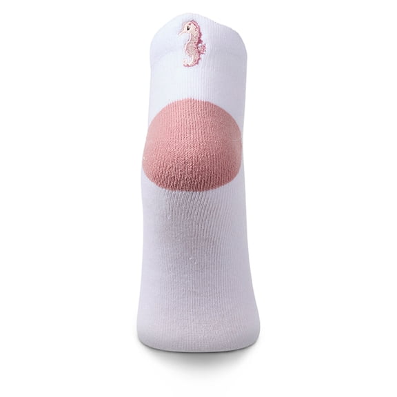 MeMoi Women's Sea Horse-Embroidered Half-Cushioned Low Cut Sock - Womens - Female, 9-11, White