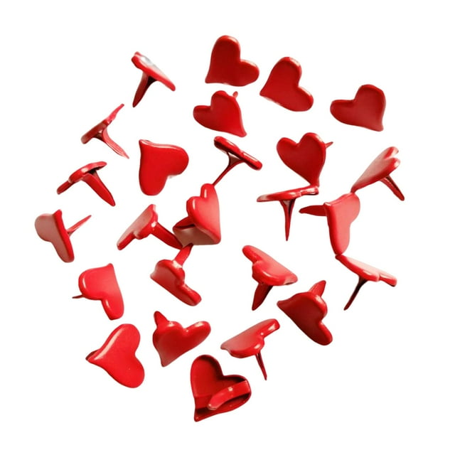 bedienty Attaches Rondes en Métal pour Papier Mini Brads Embellissements d'Art pour Projets Faits Main Fournitures Décoratives Épingles Clou Rouge Fort 1.1cm
