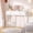White, variant on Homieasy Vanity Desk with Charging Station, Makeup Vanity with Lighted Mirror, Tri-Fold, Small Vanity Set with Drawers and 3 Outlets & 2 USB, 36'' Vanitys with Stool, Dressing Table, Black