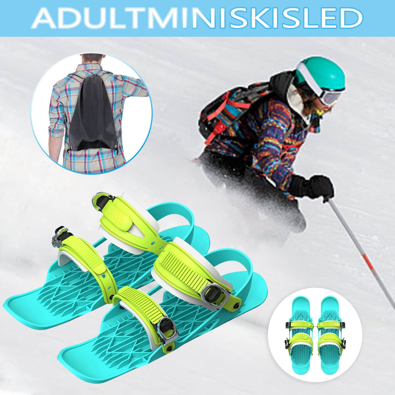 Baofu Mini Short Ski Skates, Upgraded Skiboards Attach to Skis Boots ...