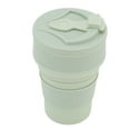 thumbnail image 2 of Vaso plegable de silicona de 500 ml, portátil, resistente al calor, para agua, té, viajes de negocios al aire libre, color verde claro., 2 of 14