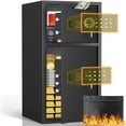 thumbnail image 4 of 6.0 Cubic Feet Extra Large Fireproof & Waterproof Safe Box with Backlit Touch Keypad & Drop Slot, Durable Electronic Coin Safe for Home, Drop Safe with Fireproof Waterproof Bag, 4 of 8