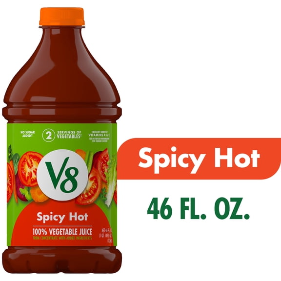V8 Spicy Hot 100% Vegetable Juice, 46 fl oz Bottle