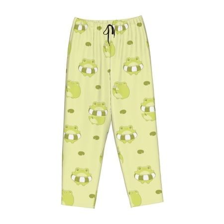 Kdxio Women s Comfy Stretch Cute Frog3Print Drawstring Pajama Pants-Large