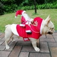 thumbnail image 3 of Christmas Sale! Dog Christmas Costume Dog Santa Claus Costume Dog Cat Christmas Holiday Outfit Pet Christmas Clothes Running Santa Claus Riding on Pet for Medium to Large Sized Dogs, 3 of 7