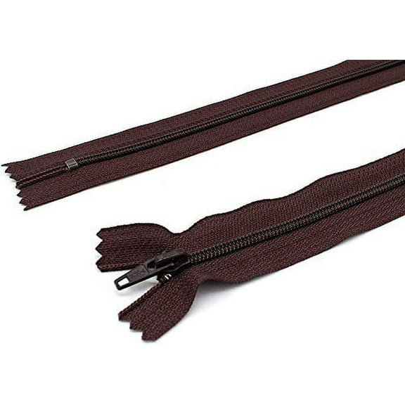 #4.5 Brown Closed Bottom Slipcover & Upholstery YKK Zipper - Color Brown #570 - Made in The United States (1 Zippers Per Pack) (80" Inches)