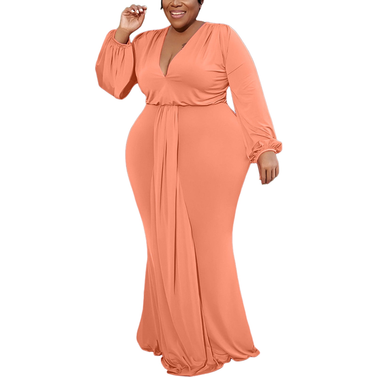 Mother of The Bride Dresses plus Sizes Womens Plussize Solid Color Dress Knitted Long Fishtail