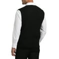 thumbnail image 6 of Kallspin Men's Wool Blend Sweater Vest Cable Knit V Neck Knitted Sleeveless Pullover(Black,Small), 6 of 7