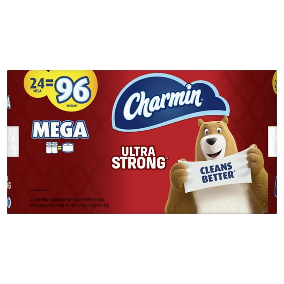 Charmin Ultra Strong Toilet Paper, 24 Mega Roll, 264 Sheets per Roll