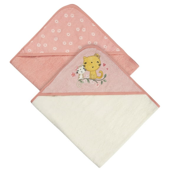 Gerber Set 2 Toallas con Capucha Bebé 100% Algodón OEKO-TEX Rosa 66×76 cm