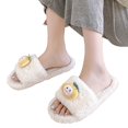 thumbnail image 3 of Vedolay Slippers for Women Comfy Plush Anti-Skid Indoor Outdoor Shoes Winter Shoes White,37, 3 of 4