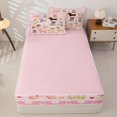 thumbnail image 4 of Manfei Cartoon Pet Collage Zipper Queen Comforter Set with Fitted Sheet and 2 Pillowcases, Cute Love Heart Zipper Bedding Set, Pink, Pink Reversible, 4-Piece, 4 of 7