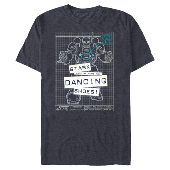 Marvel WHAT IF…? Hydra Stomper Stark Made Me Dancing Shoes - Short Sleeve Blended T-Shirt for Adults – Customized-Navy Heather