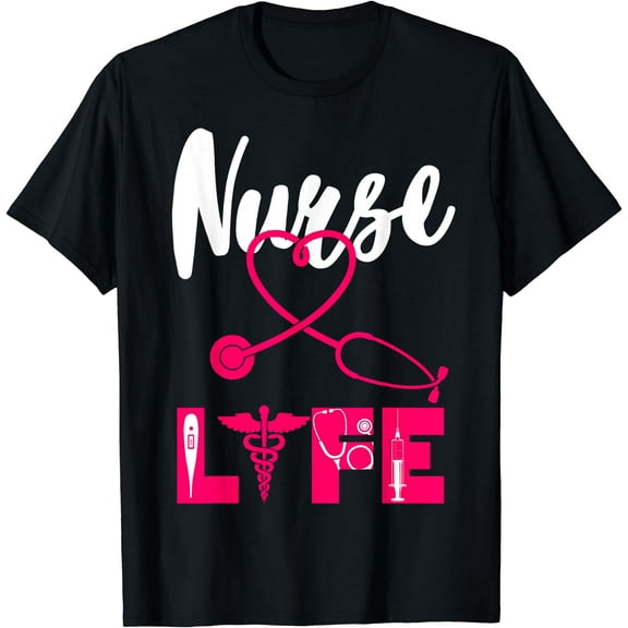 RN LVN CNA Nurse Life Medical Cool Nursing Graduate Gift T-Shirt Black 3X-Large