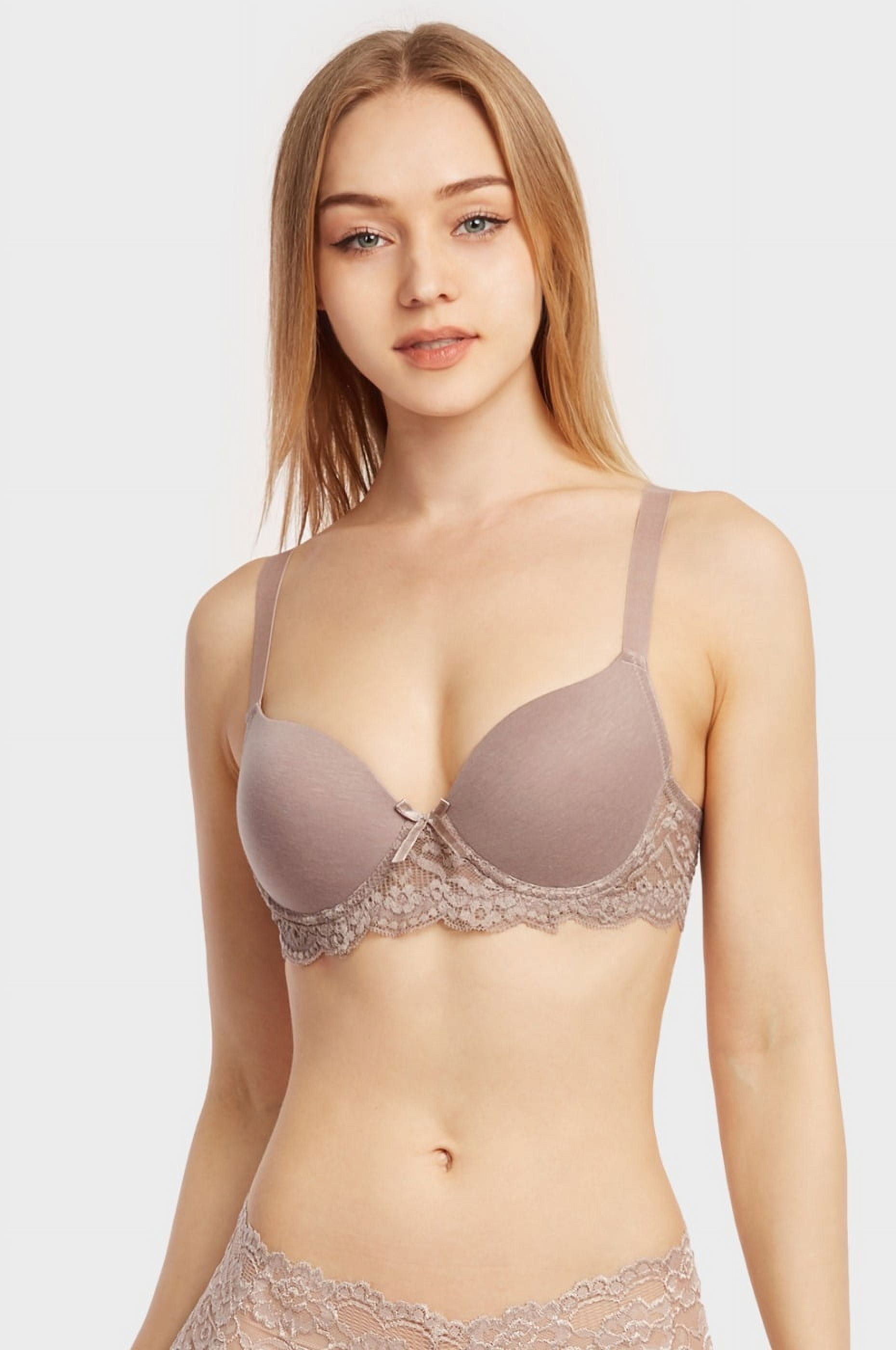 Sofra BR4287PLU2 - 32B Womens Solid Push Up Bra Style Intimate