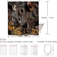thumbnail image 3 of Barn Door Rustic Bathroom Shower Curtain 84W by 84H Inch Farmhouse Brown Wood Wooden Country Vintage Rural Polyester Fabric 12 Plastic Hooks Waterproof Decor, 3 of 6