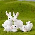 thumbnail image 6 of Thinsont Rabbit Adornment Miniature Creative Useful Bunny Statue Lifelike Small Bunny Figurine for Household Tabletop Balcony Yards Lawn Type 1, 6 of 7