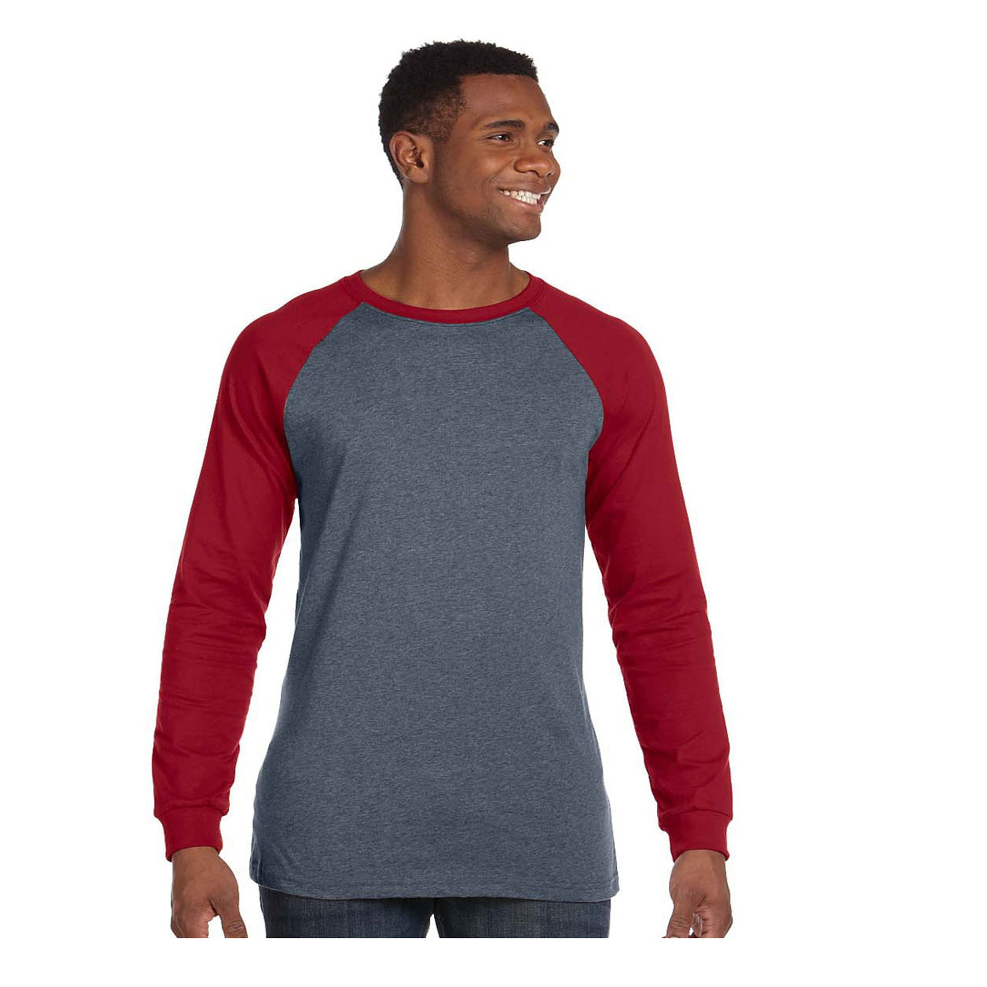 New Men's T Shirt Long Sleeve Baseball T Shirt Cotton Tee Contrast 