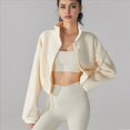 thumbnail image 4 of Chaqueta Corta de para Mujer con Dobladillo con Cordón Albaricoque Cremoso L, 4 of 7