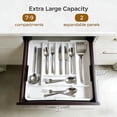 thumbnail image 5 of DQQKMM 22"x19" Larger Cutlery Drawer Organiser,Expandable Drawer Organizer with 9 Compartments, 3-sided Cutlery Organiser, Adjustable Cutlery Tray,utensil drawer organiser for Spoons (white), 5 of 9
