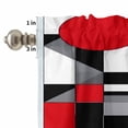 thumbnail image 4 of Abstract Seamless Stitching Curtain Valances Set Red Black Striped Design Kitchen Curtains 36&nbsp;inch Length Rod Pocket Valance and Tiers 3 Piece Set Small Bedroom Bathroom Laundry Decor, 4 of 9
