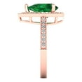thumbnail image 3 of Halo Engagement Ring for Women - 2.36ct Simulated Emerald in 18K Rose Gold Promise Ring, 3 of 6