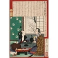 thumbnail image 2 of Tsukioka Yoshitoshi 13x18 Black Ornate Wood Framed Double Matted Museum Art Print Titled - Dissolute Drinker; a Couple by a Window (1879), 2 of 5