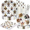 thumbnail image 2 of Conjunto de suministros para fiesta de Baby Shower de perro cachorro, platos y vasos de papel con estampado de pata de Corgi, servilletas para almuerzo de Husky, decoraciones para fiesta de cumpleaños, 2 of 4