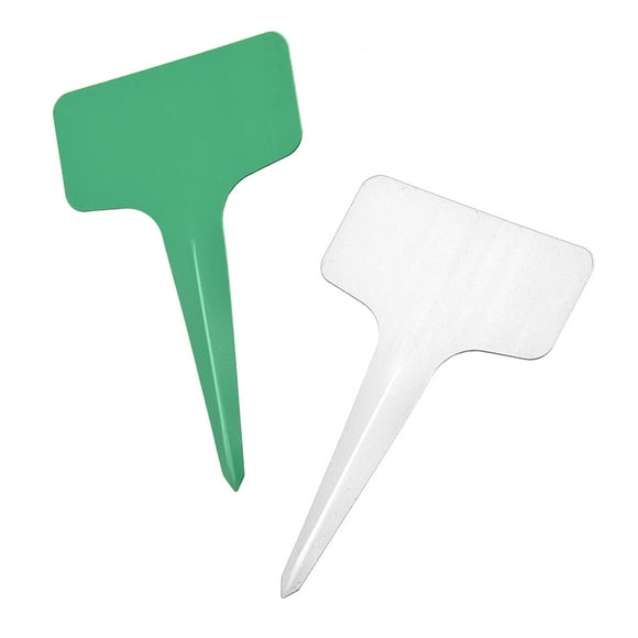 Graflsoa Reusable PVC Plant Tags, 100-Piece Set for Garden Labeling - Waterproof & Durable (50 White + 50 Green) for Herbs, Vegetables, and Seedlings