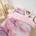 thumbnail image 3 of jejeloiu Pink Gold Marble Duvet Cover Set Kids,Elegant Abstract Pattern Bedding Full For Girls,Reversible,3-Piece(No Comforter), 3 of 6