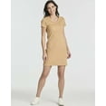thumbnail image 6 of 3 Pack: Women's Ribbed Knit Short-Sleeve V-Neck Swing T-Shirt Casual Dress (Available In Plus), 6 of 6