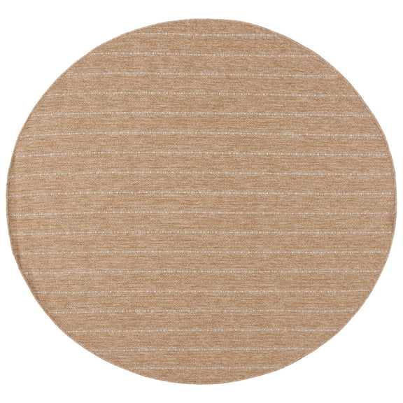 SAFAVIEH Retreat Austen Solid Indoor/Outdoor Area Rug, Natural/Ivory, 6'7" x 6'7" Round