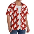 thumbnail image 2 of Goofa Fire Symbols Printed Men's Casual Short-sleeved Shirt,Lightweight Breathable Button-down,Summer Casual men's top,Versatile Fashion shirt-Small, 2 of 7