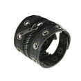 thumbnail image 3 of Gothic Zipper Wristband Wide Jewelry PU Leather Punk Bracelet for Women Men Black, 3 of 7