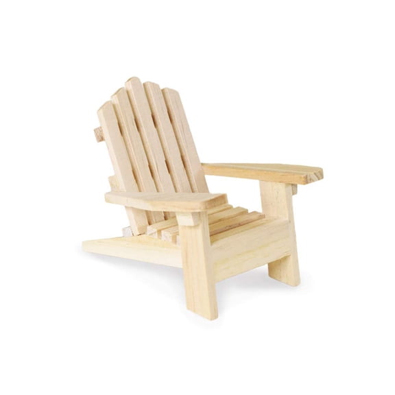 Multicraft Beach Adirondack Chair Miniature Wood for Dollhouses, Displays, Crafting, DIY - 5 Inches
