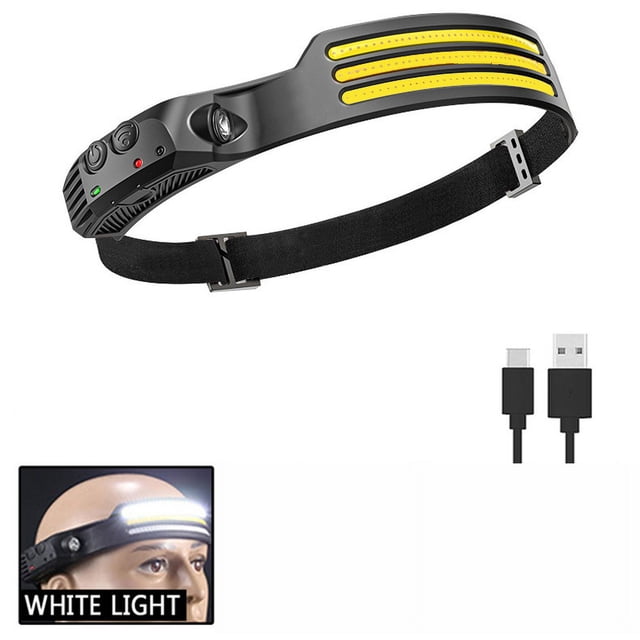 Faro LED de silicona de inducción COB para exteriores, luz de conducción brillante, luz de pesca portátil, luz de trabajo de emergencia para el hogar
