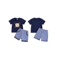 thumbnail image 2 of BemeyourBBs Toddler Baby Boy Baseball Outfits Infant Boys Summer Clothes Letter Baseball Embroidery Short Sleeve T Shirt and Plaid Shorts Set, 2 of 9