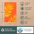 thumbnail image 4 of Seed & Stone Ultra Soft Beach Towel, 41% Recycled Fabric, 34" x 64", Aloha Hawaiian Print, Red, 4 of 8
