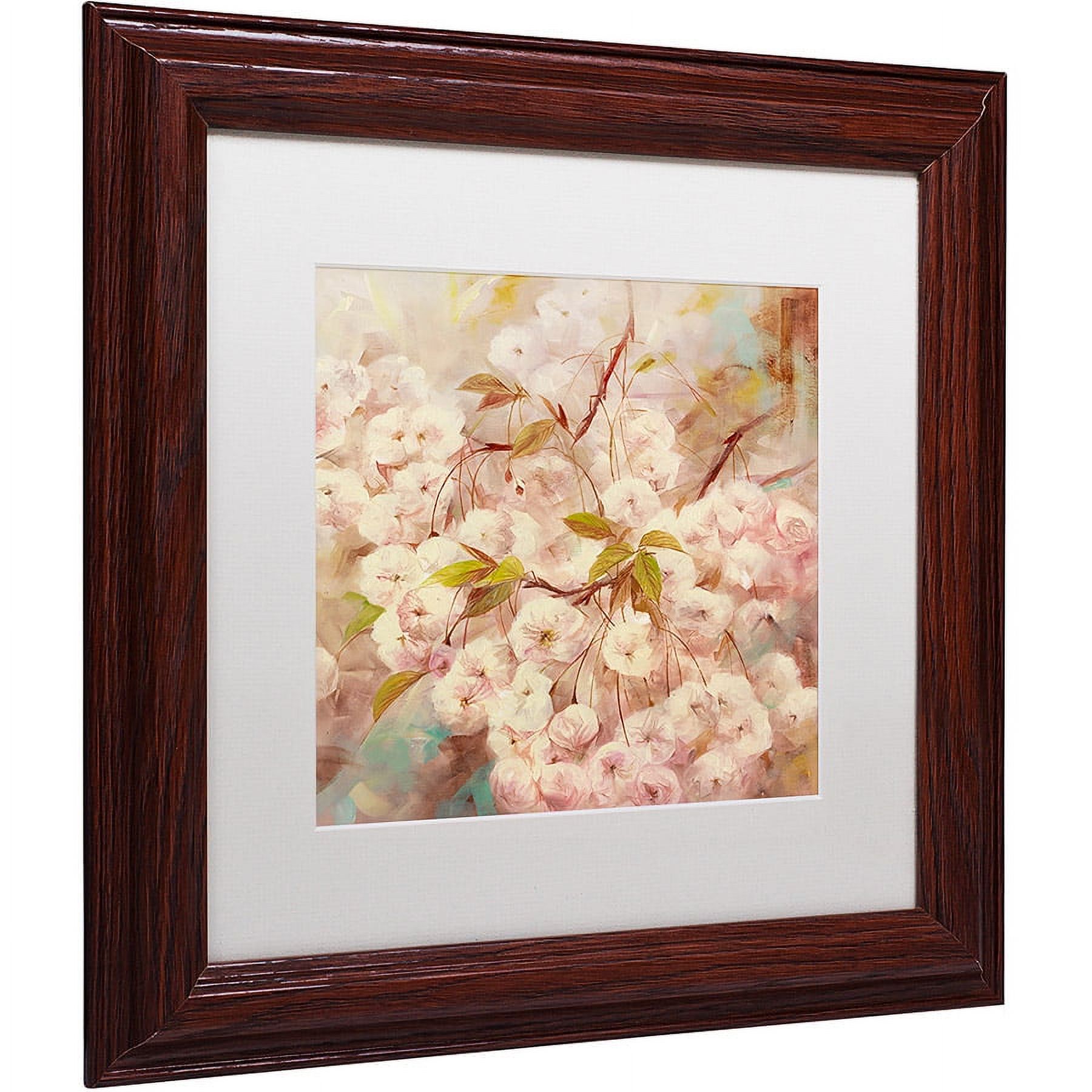 Trademark Fine Art "Rose Bush I" Canvas Art by Li Bo, White Matte, Wood Frame