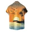 thumbnail image 5 of VBTAPA Big and Tall Button Down Shirt for Men Short Sleeve Casual Beach Shirt Men Tropical Aloha Shirts Hawaii Party Tops on Sale Orange XXL, 5 of 6