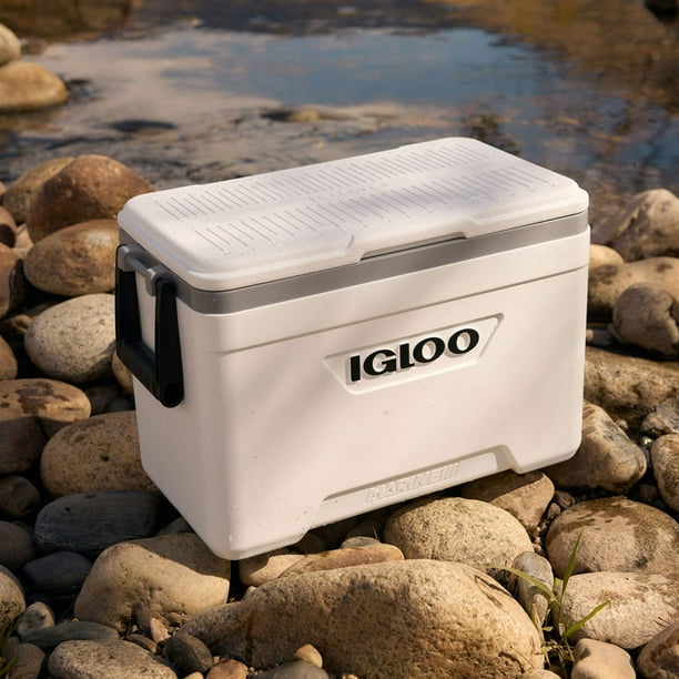 Igloo 25 QT Marine Ultra Ice Chest Cooler, White and Gray