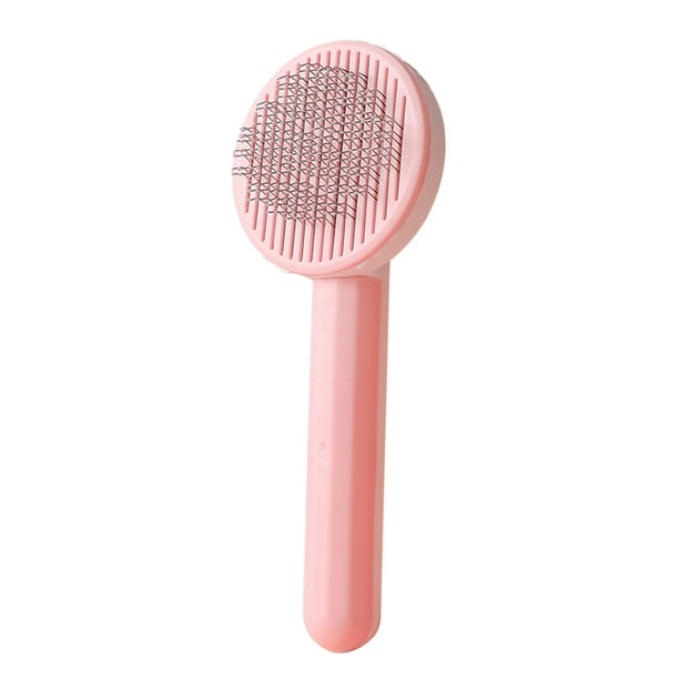 Peine para pelo de mascotas, autolimpiable, masajeador, depilación, cepillo para gatos, gatitos, suministros para mascotas, peine autolimpiable rosa para mascotas