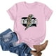 thumbnail image 1 of Fiudx Ofertas Flash Artículos En Oferta Blusa de Manga Corta con Estampado de Moda para Mujer, Divertida Camiseta con Cuello Redondo, 1 of 3