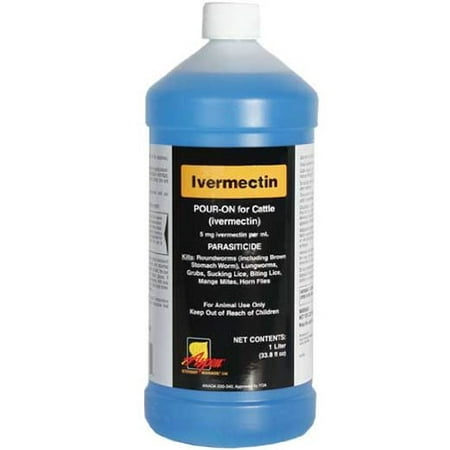 Ivermectin Pour-On for Cattle 1000 mL, Treats gastrointestinal roundworms, lungworms, grubs, horn flies, lice and sarcoptic mange mites By Bimeda (Best Way To Treat Mange)
