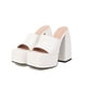 thumbnail image 4 of Sandalias de plataforma para mujer Sexy Square Peep Toe Slip On Chunky High Heel Sandals Date Dress Pumps Wmkox8yii ytu5644, 4 of 5